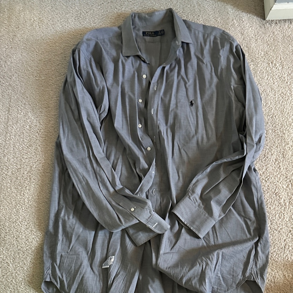 Polo by Ralph Lauren Men's Light Gray Button Down Shirt